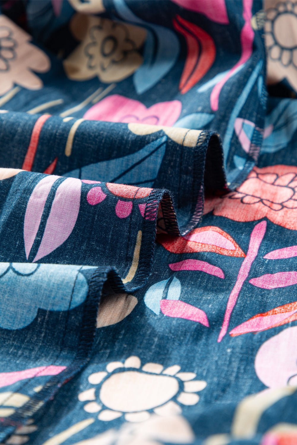 Green Retro Floral Printed Split Neck Maxi Dress - Image 13