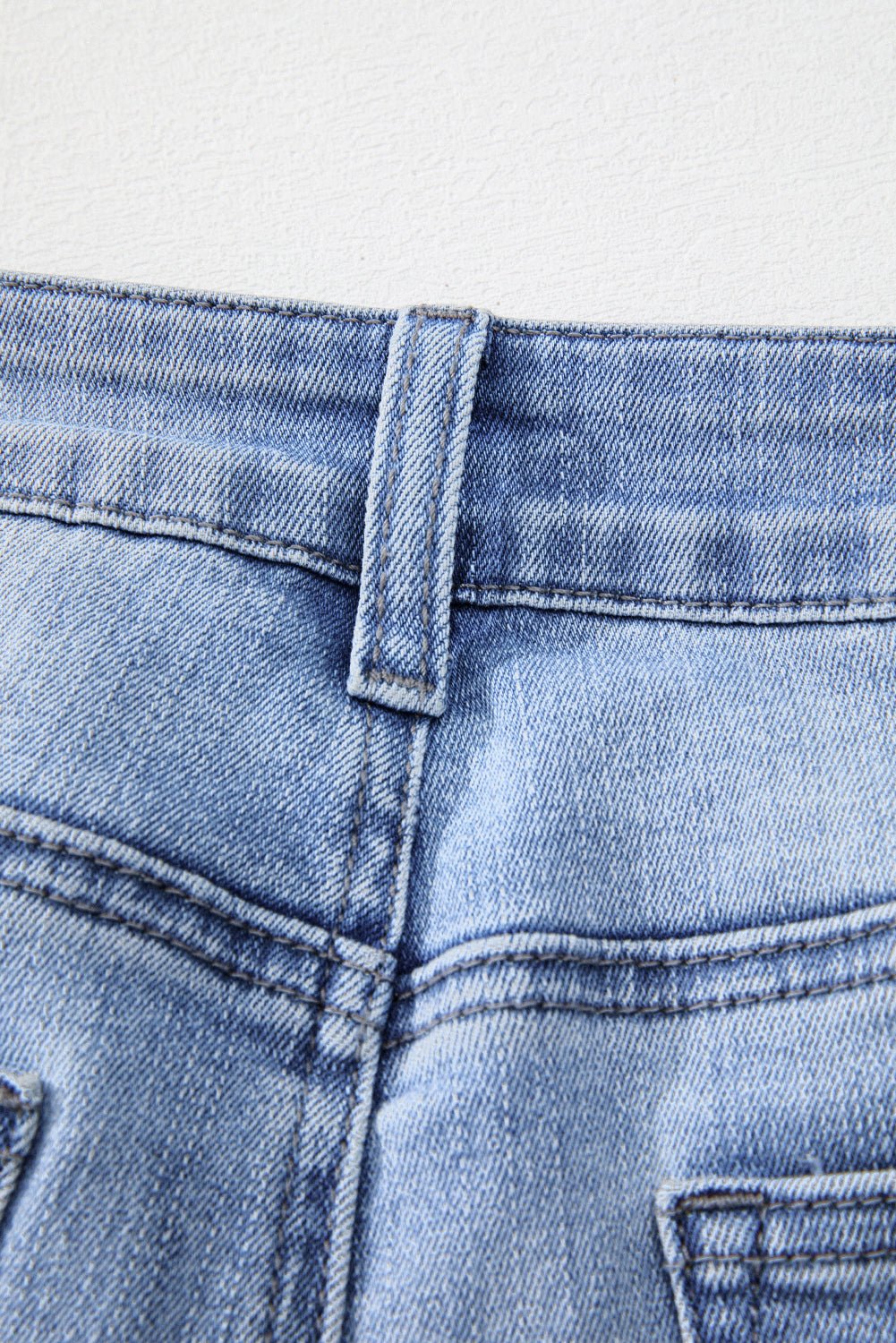 Beau Blue Mineral Wash Raw Hem High Waist Flared Jeans - Image 11