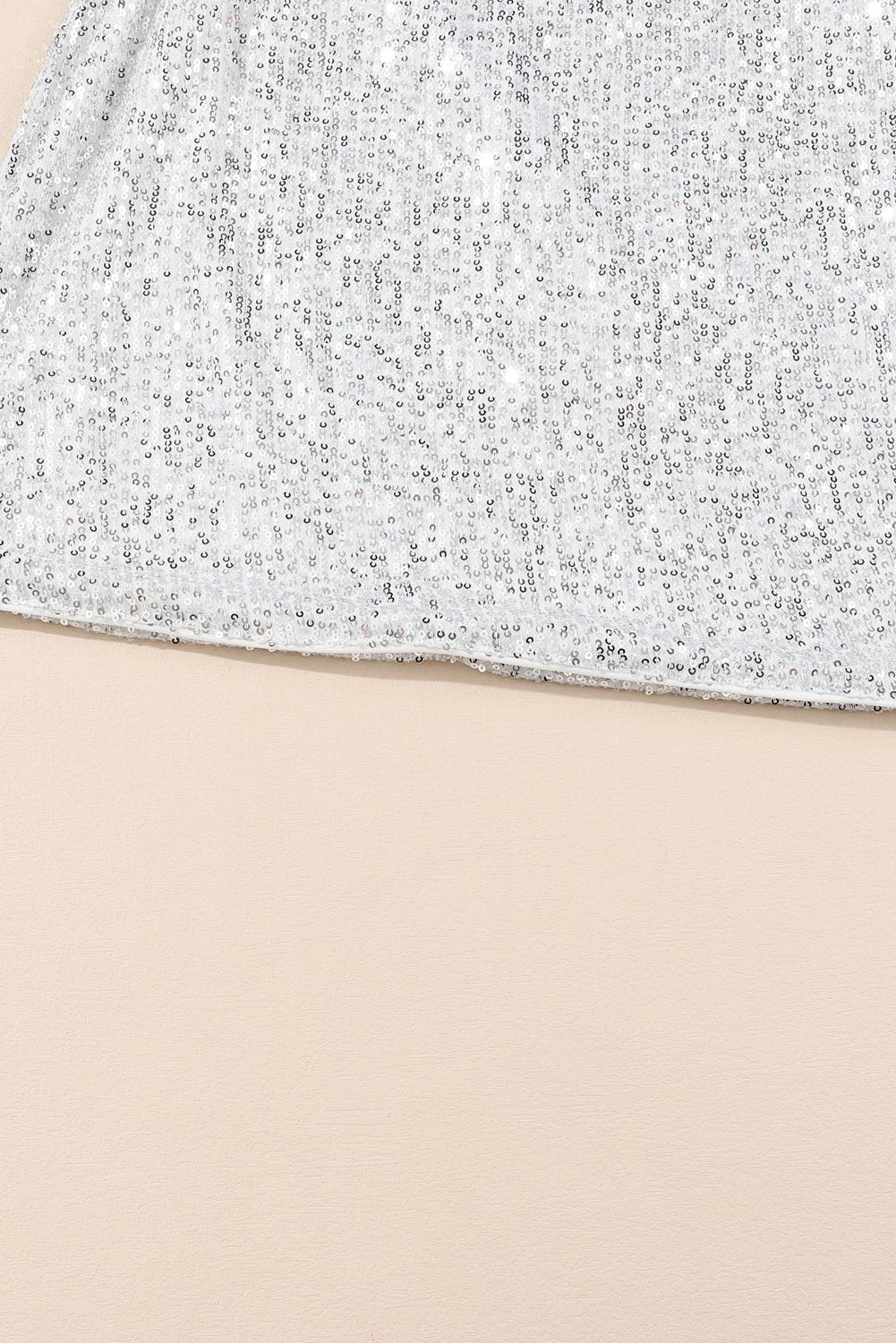 Silvery Sequin Long Sleeve Tie Waist Mini Dress - Image 10