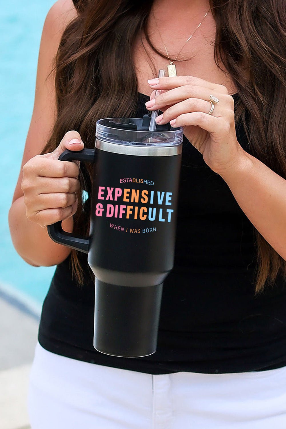 Mama Leopard Print Stainless Steel Insulate Cup with Handle 40oz - Image 48