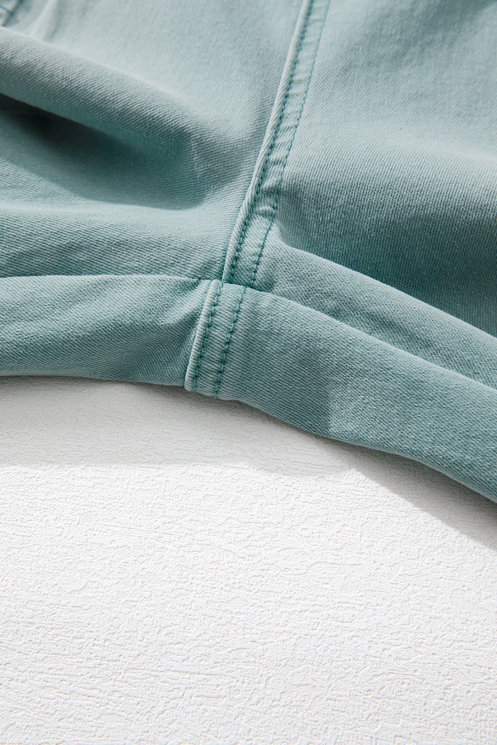 Smoke Green Mineral Wash Drawstring High Waist Wide Leg Jeans - Image 10