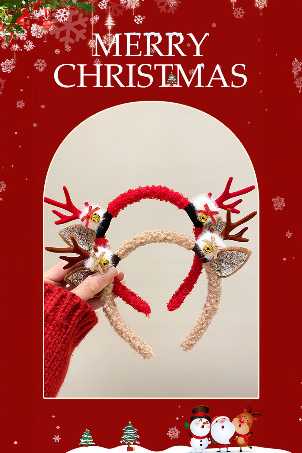 Camel Reindeer Antlers Christmas Headband - Image 5