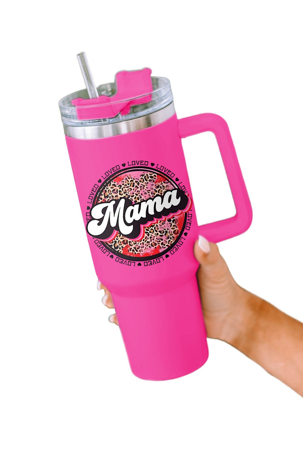 Mama Leopard Print Stainless Steel Insulate Cup with Handle 40oz - Image 13