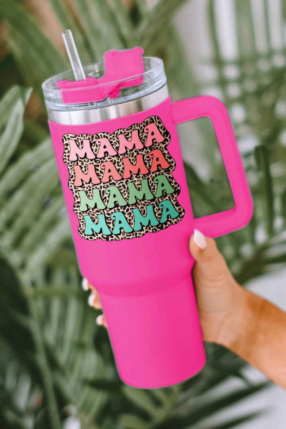 Mama Leopard Print Stainless Steel Insulate Cup with Handle 40oz - Image 30
