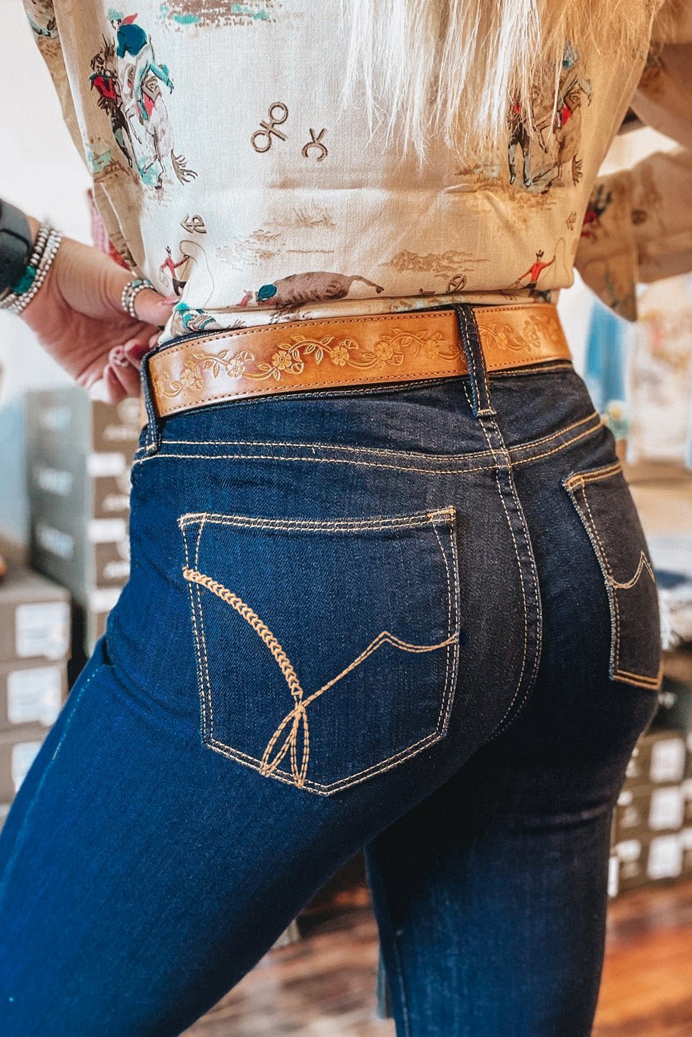 Sail Blue Center Seam Deep Wash Straight Jeans - Image 5