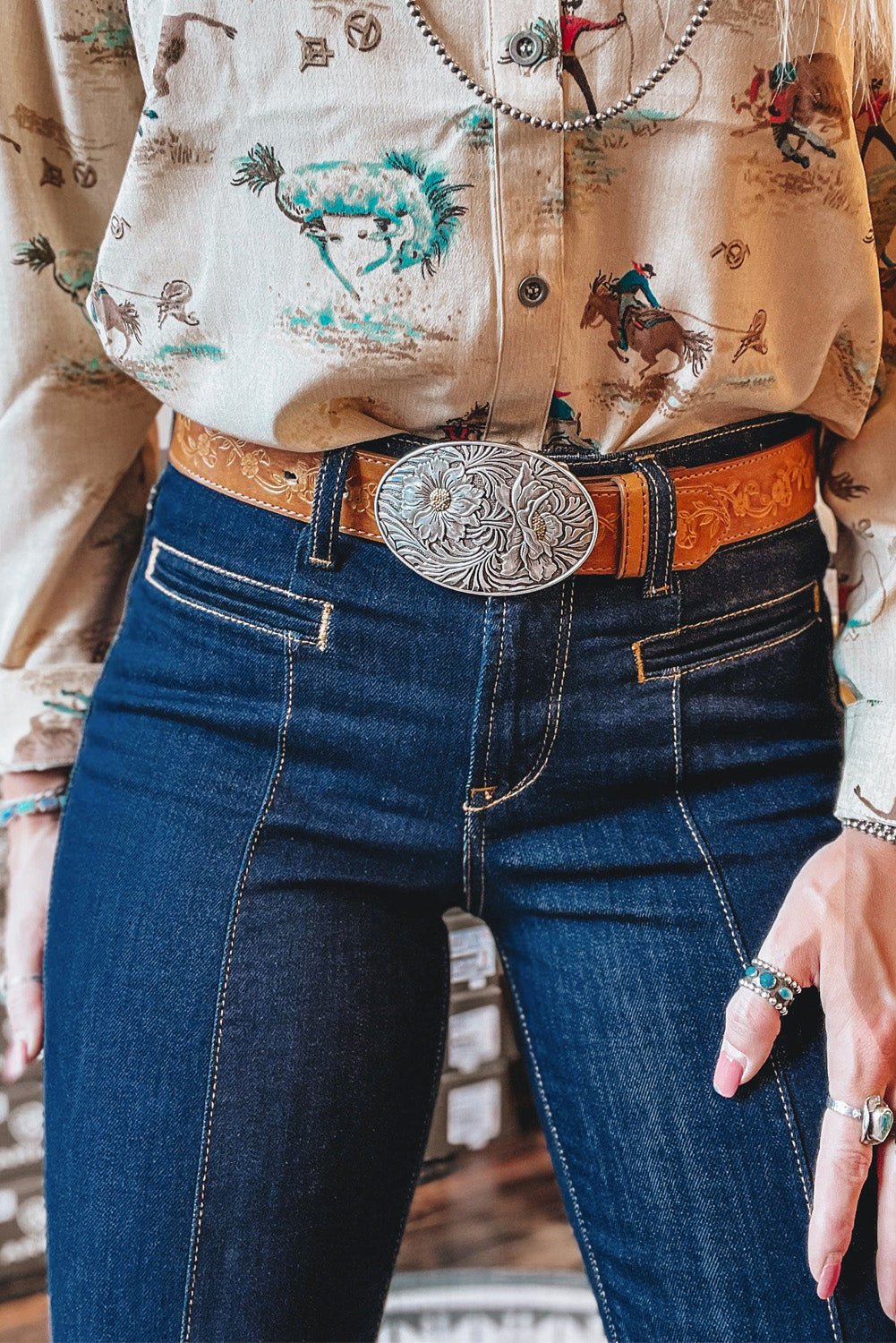 Sail Blue Center Seam Deep Wash Straight Jeans - Image 3