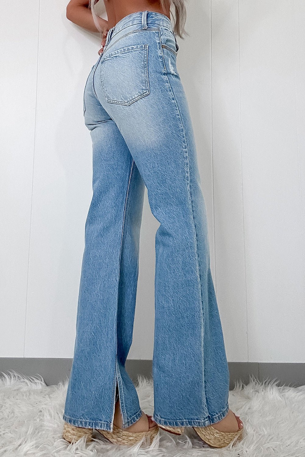 Myosotis High Rise Shift Slit Leg Straight Jeans - Image 2