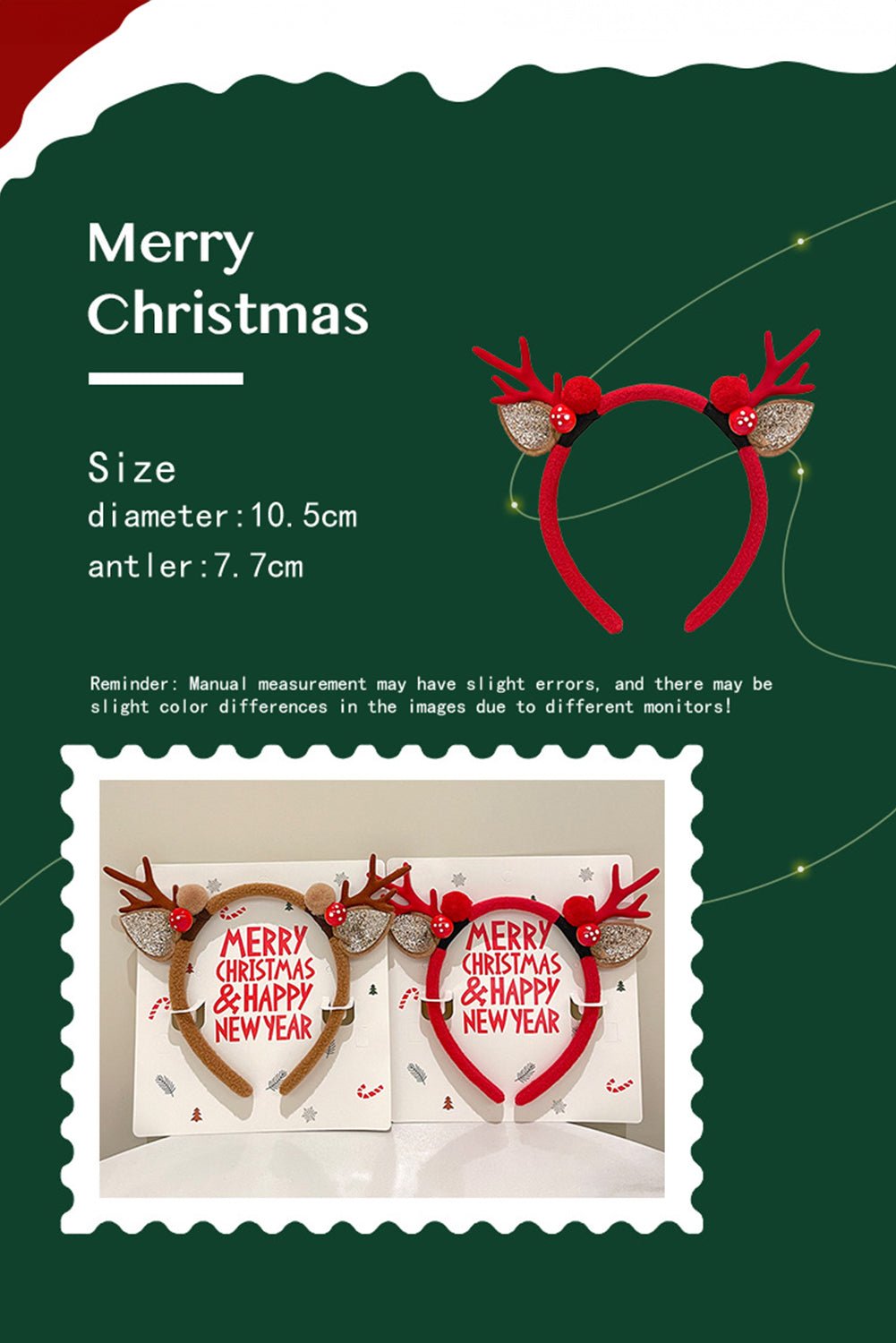 Camel Reindeer Antlers Christmas Headband - Image 4