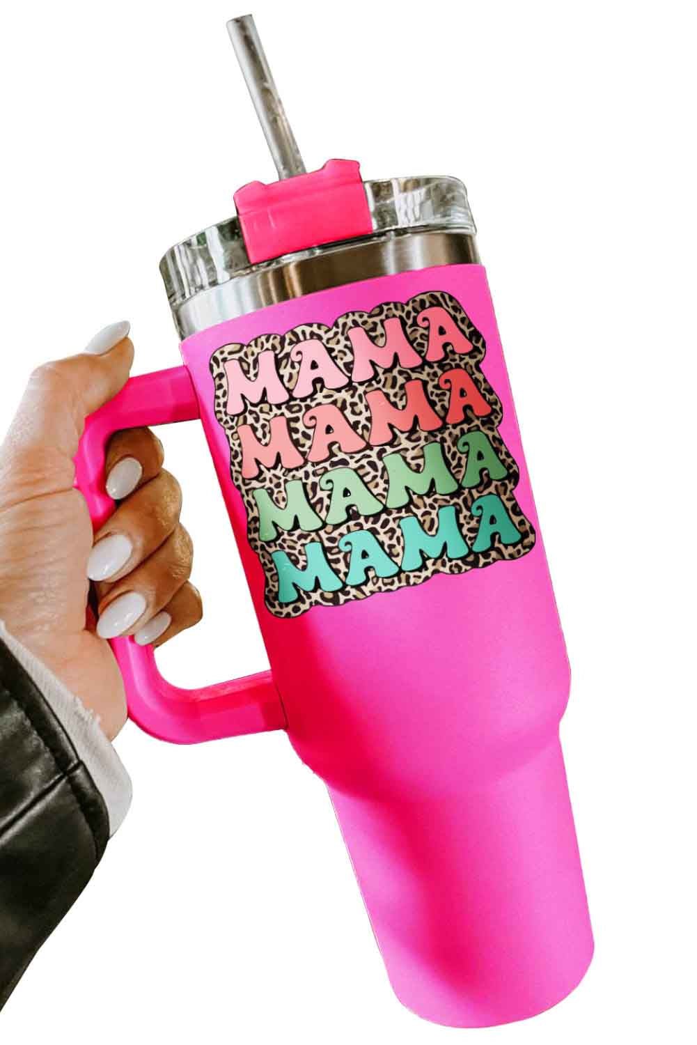 Mama Leopard Print Stainless Steel Insulate Cup with Handle 40oz - Image 31